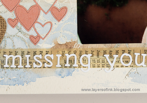 Layers of ink - Dog watercolor layout by Anna-Karin with stamps by Hero Arts
