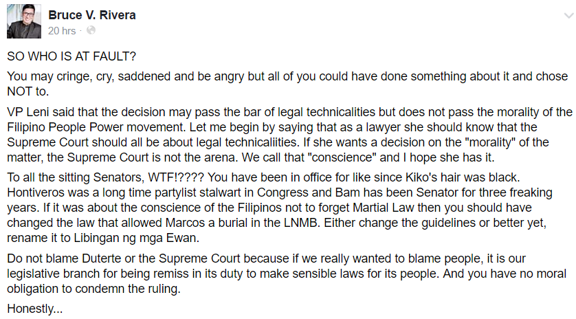 READ: Lawyer's message to Leni, senators on Marcos hero's burial READ: Lawyer's message to Leni, senators on Marcos hero's burial
