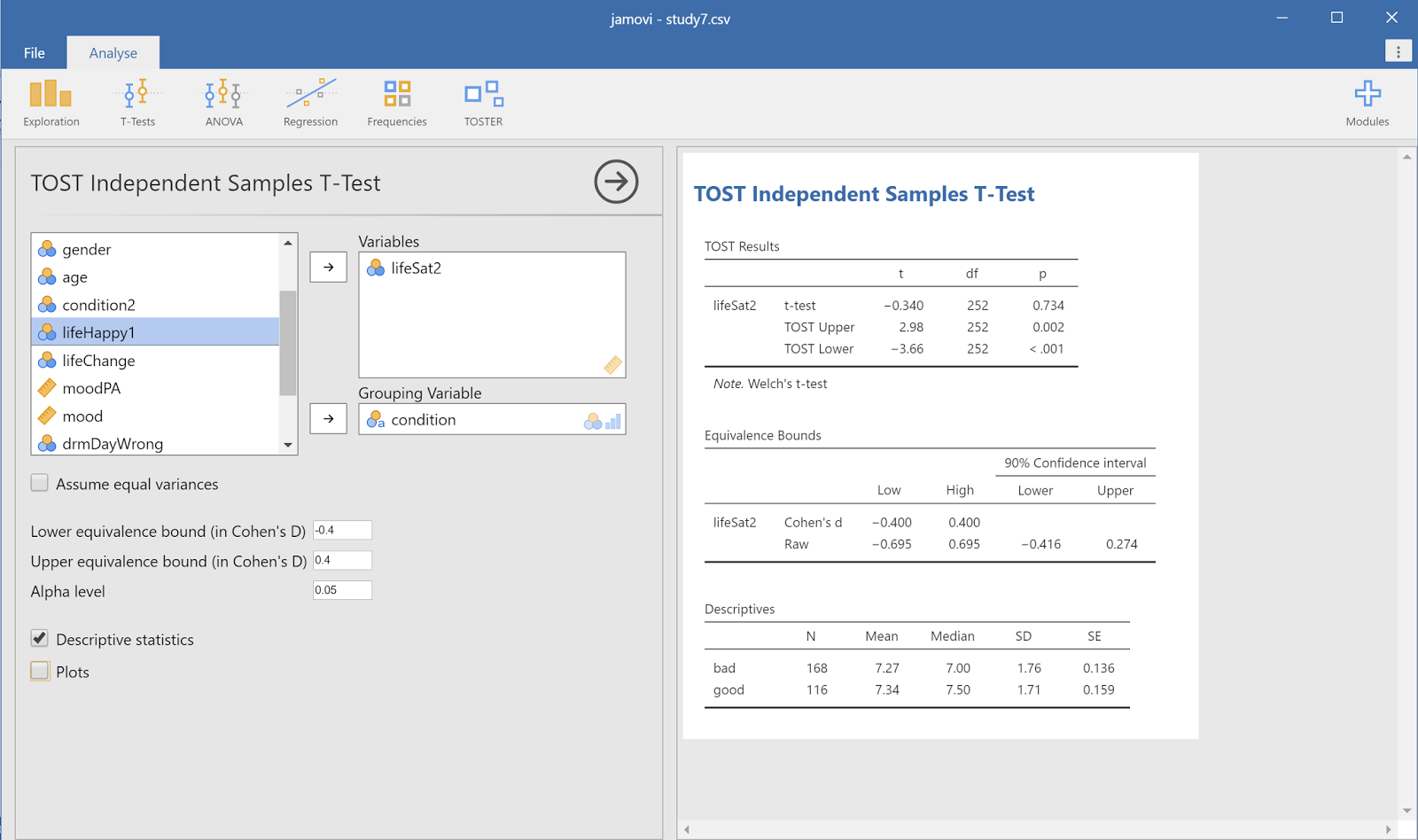 From SPSS to jamovi: Non-parametric analyses — jamovi Documentation