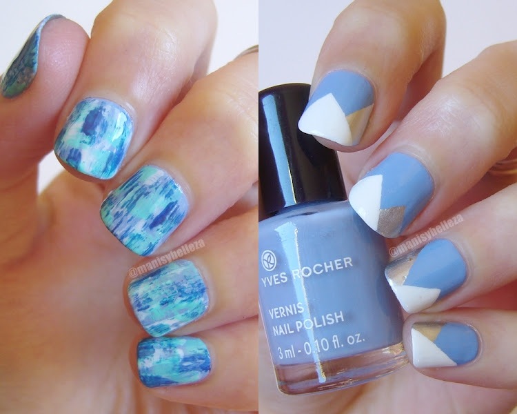 Manicuras y Belleza Manicuras fáciles y rápidas Nail art en azul (x2)