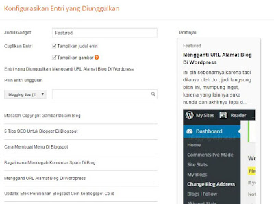 featured post di blogspot cara setting featured post di blogspot
