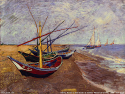 gogh van vincent fishing beach boats painting desktop mer marie wallpapers paintings background sainte backgrounds 1888 les saintes 1853 maries
