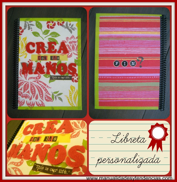 Scrapbooking Personalizar una libreta o cuaderno/ Customize a notebook /Customise un cahier