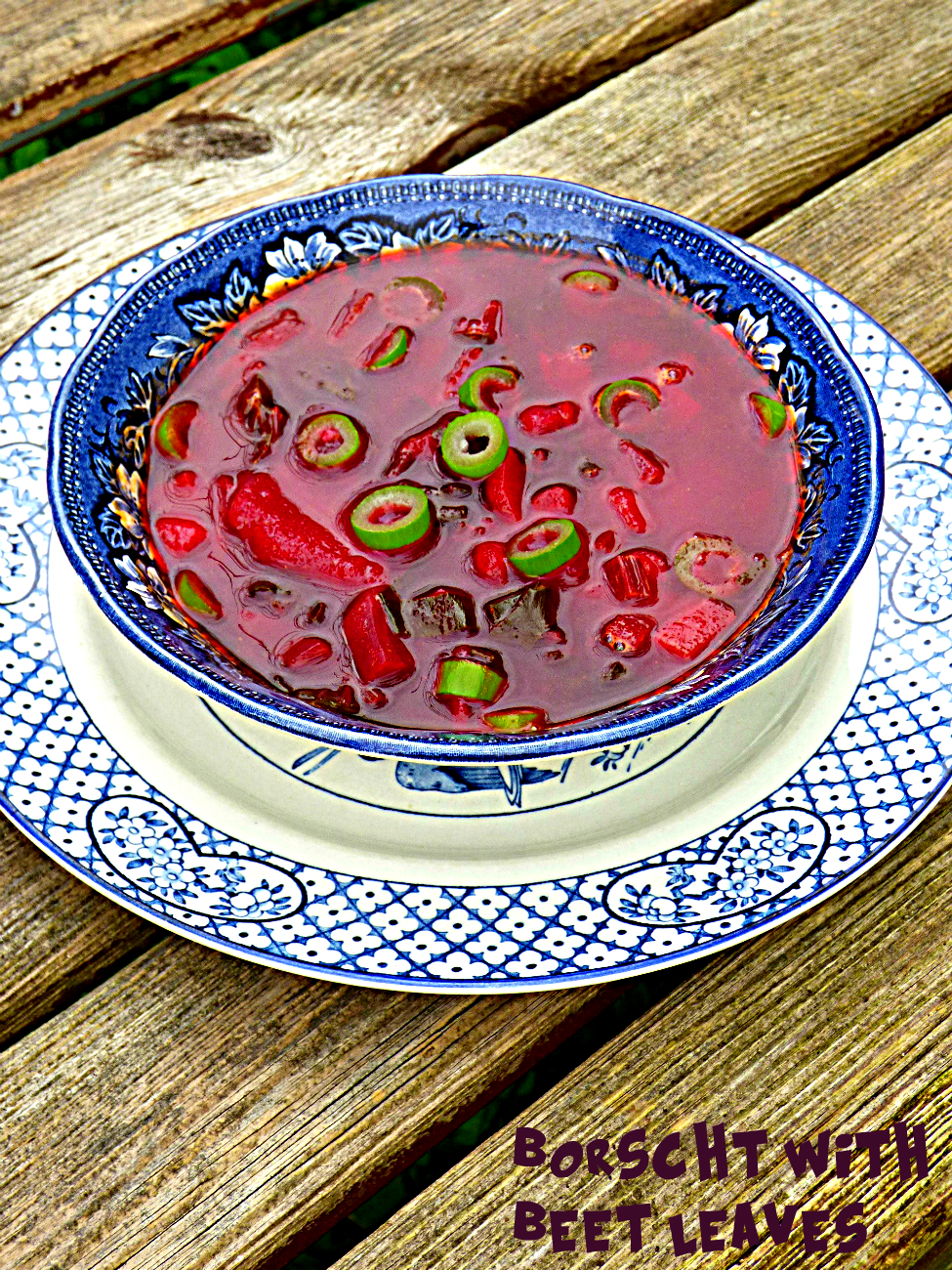 Chez Maximka Vegetarian Borscht with Beet Leaves