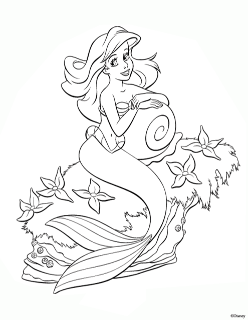 Princesa Ariel la sirenita para colorear - Imagui