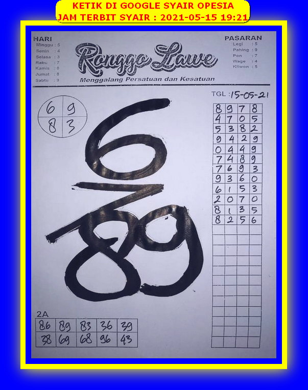 Syair Harian Hk 15 Mei 2021 Kode Syair Sgp Hk Sd Motesia