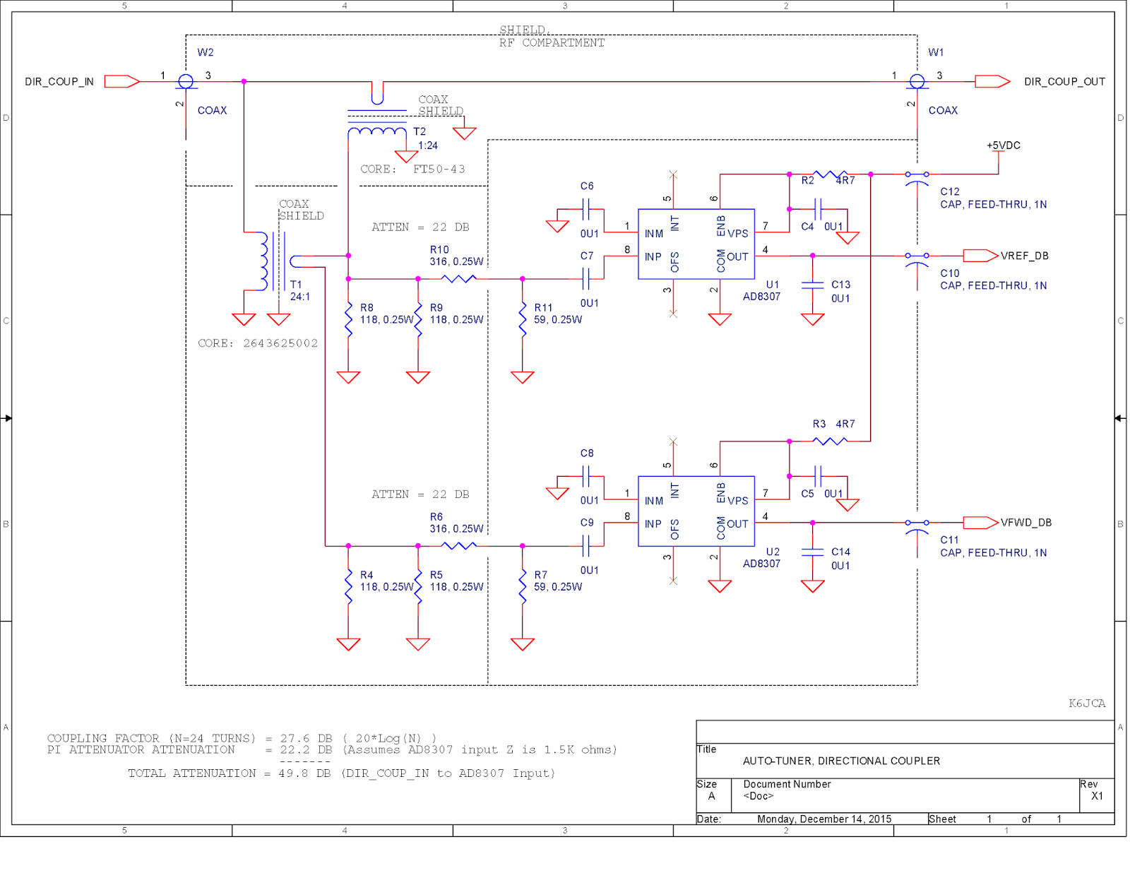 K6JCA: Antenna Auto-Tuner Design, Part 8: Build, Phase 2 ... coupler schematic 