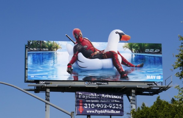 Deadpool 2 Inflatable swan pool toy billboard Deadpool 2 Inflatable swan billboard