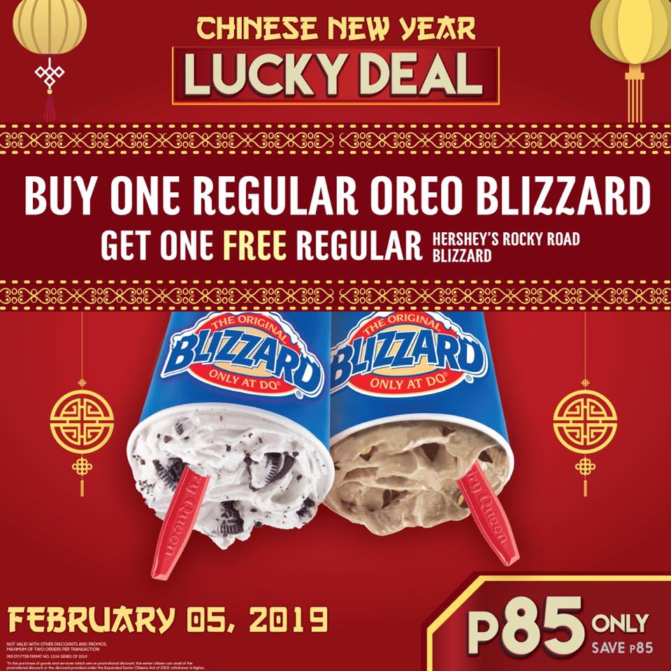 Manila Shopper Dairy Queen Buy1 Get1 Chinese New Year Lucky Deal Promo