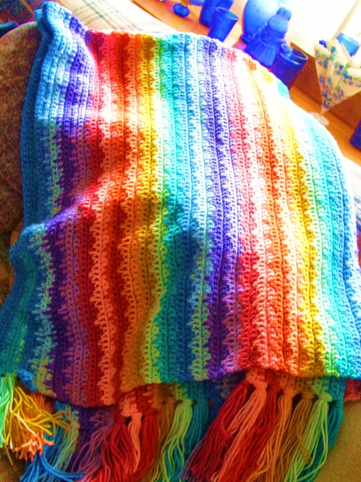 Rainbow Waves Afghan