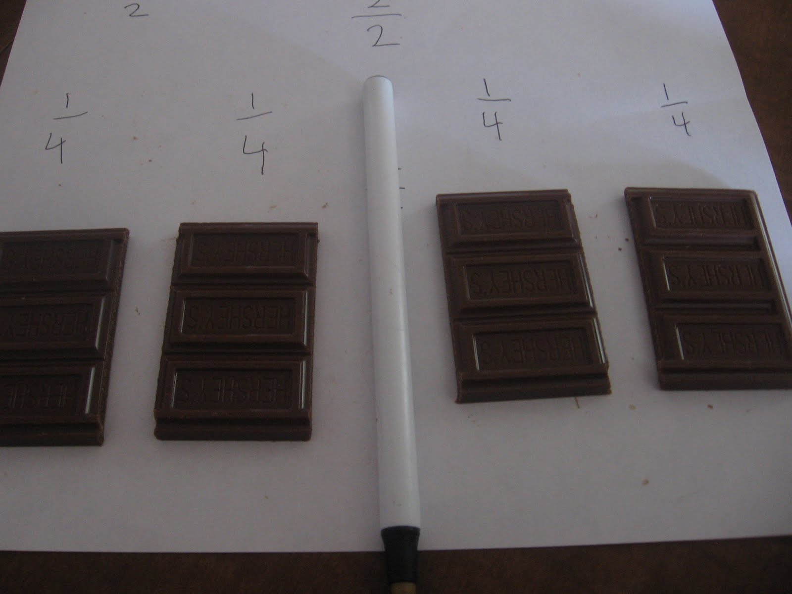 Tots and Me... Growing Up Together Learning Fractions with Hershey's Chocolate