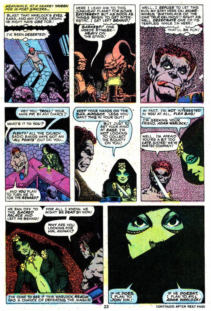 Strange Tales #180 Jim Starlin marvel key issue 1970s bronze age comic book page - 1st appearance Gamora
