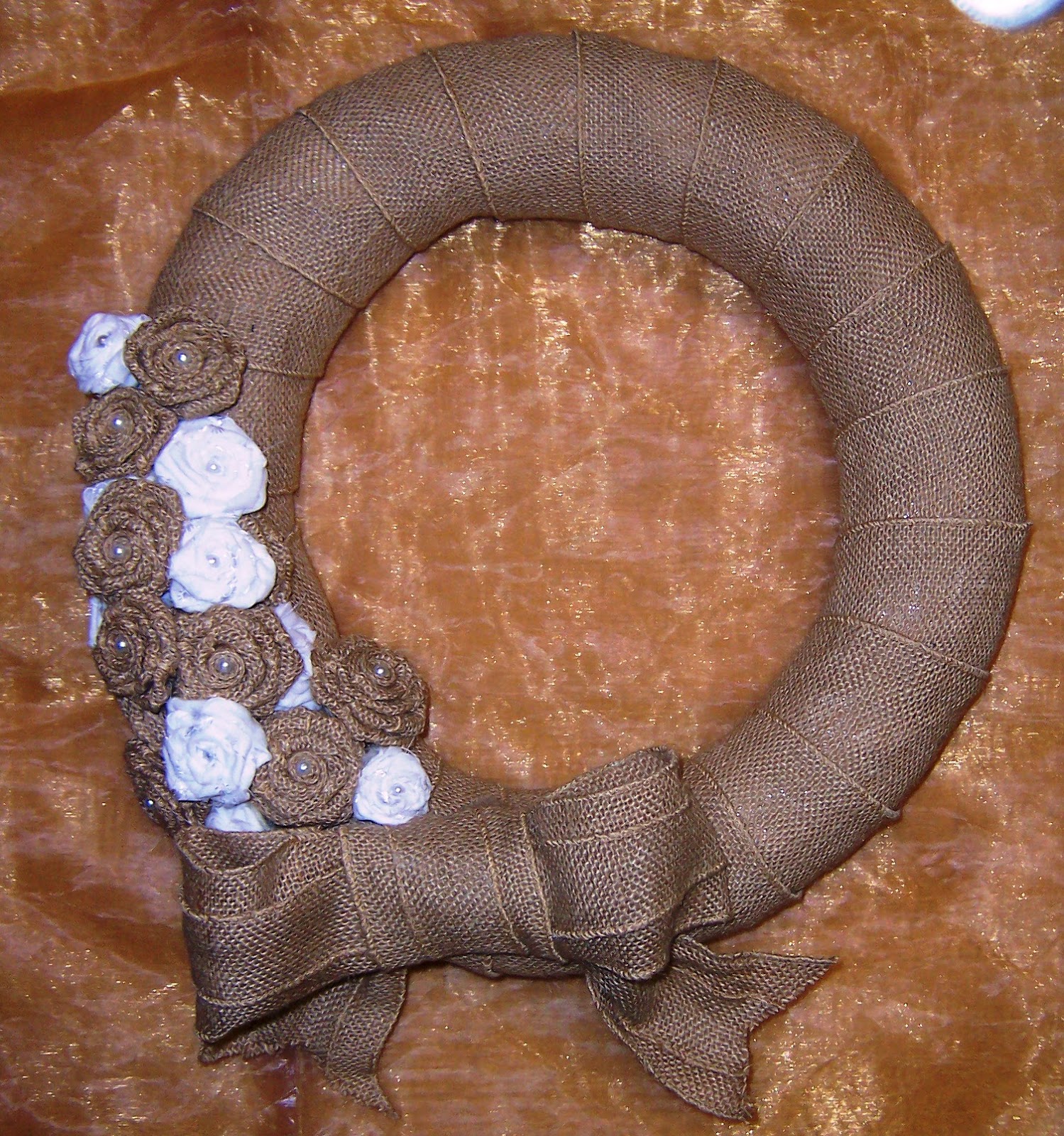 Ideas and Inspirations Burlap Rose Wreath