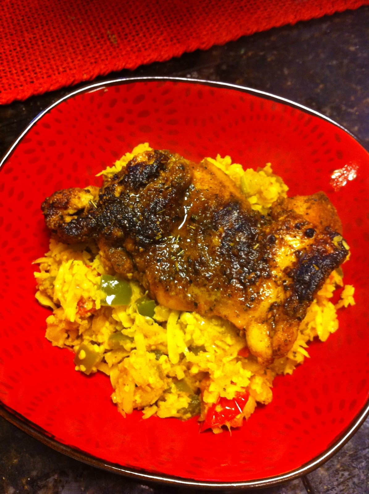 Satisfying Eats Adobo Chicken with Seasoned Yellow "Rice"