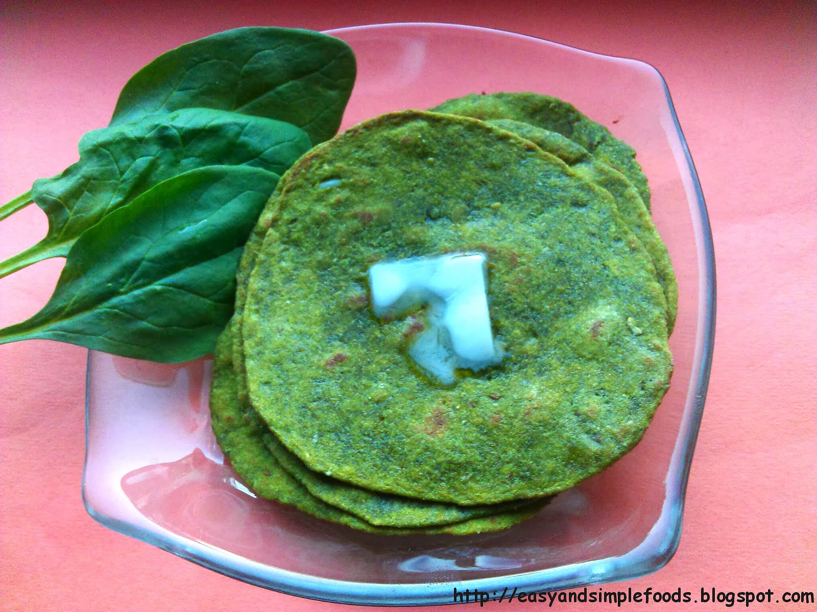 easy and simple foods Palak Chapathi