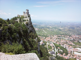 The city of San Marino, overlooked by the spectacular  Guaita fortress.