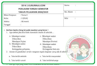 Soal Uas Pas Kelas 2 Tema 2 Kurikulum 2013 Revisi 2018 Guru Maju