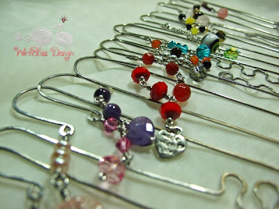 Wire bookmarks with beads and gemstones