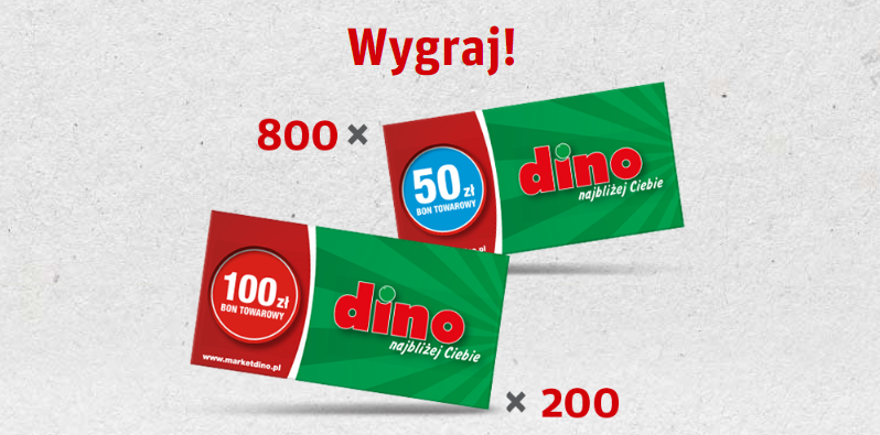 Do wygrania 1000 bonów do sklepu DINO Konkurs