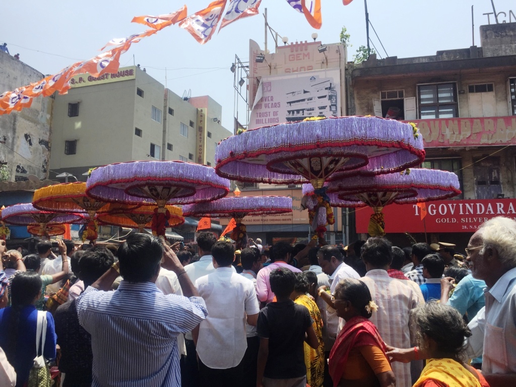 VELUDHARAN TEMPLES VISIT Umbrellas procession from Chennai to
