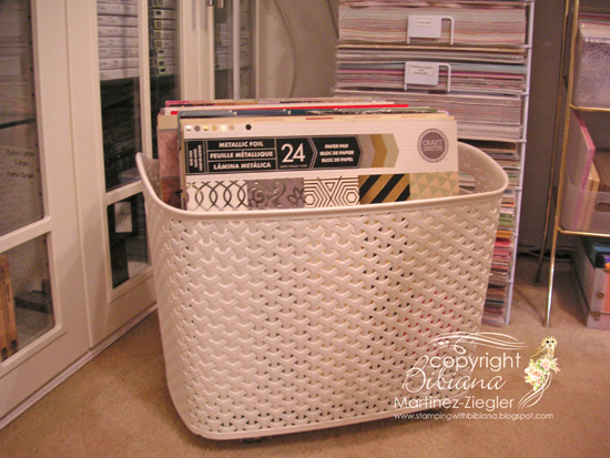 Stamping with Bibiana: How to turn a plastic basket into a rolling carrying  tote for 12x12 paper pads