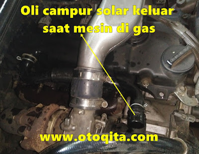 oli campur solar dari saluran pernafasan mesin