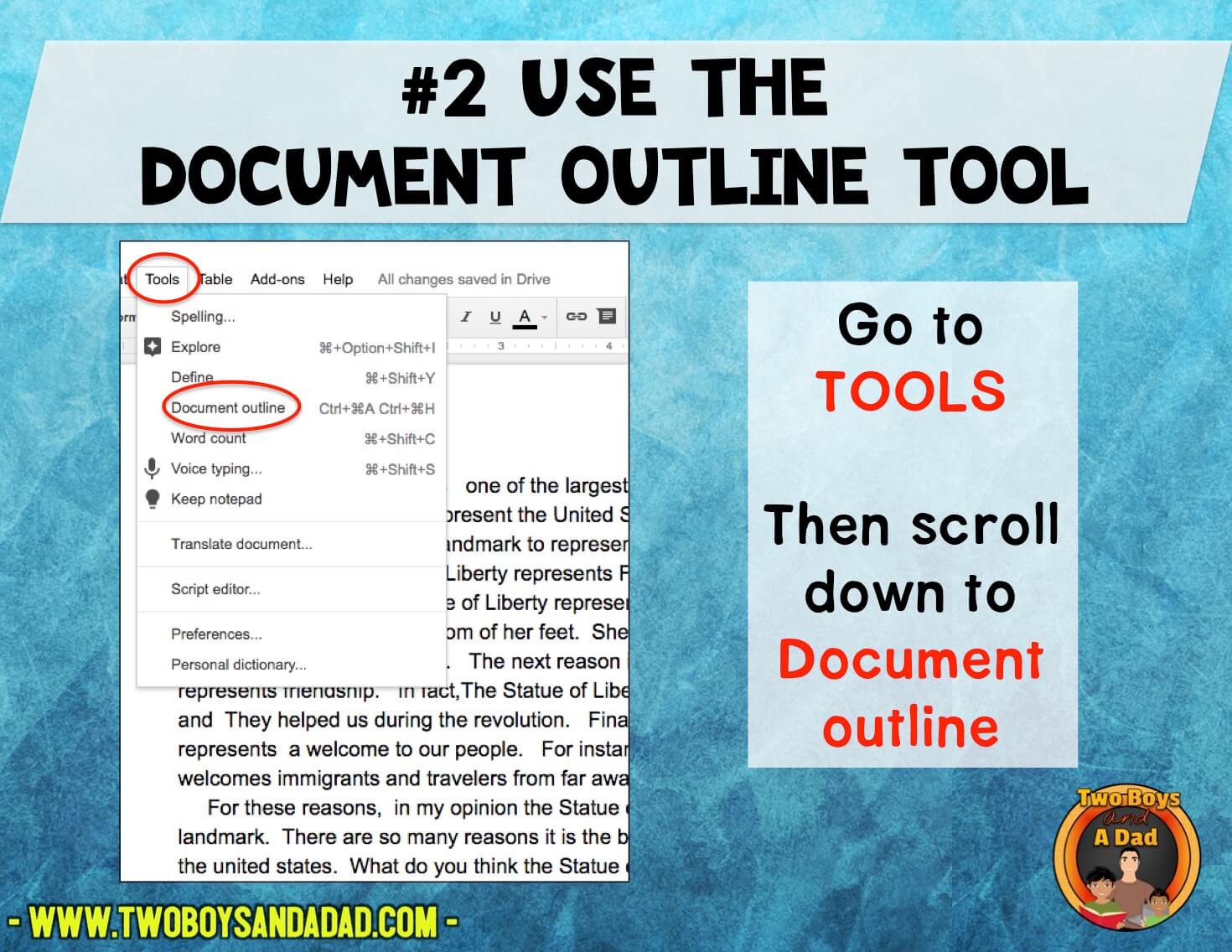 Use the Document Outline Tool