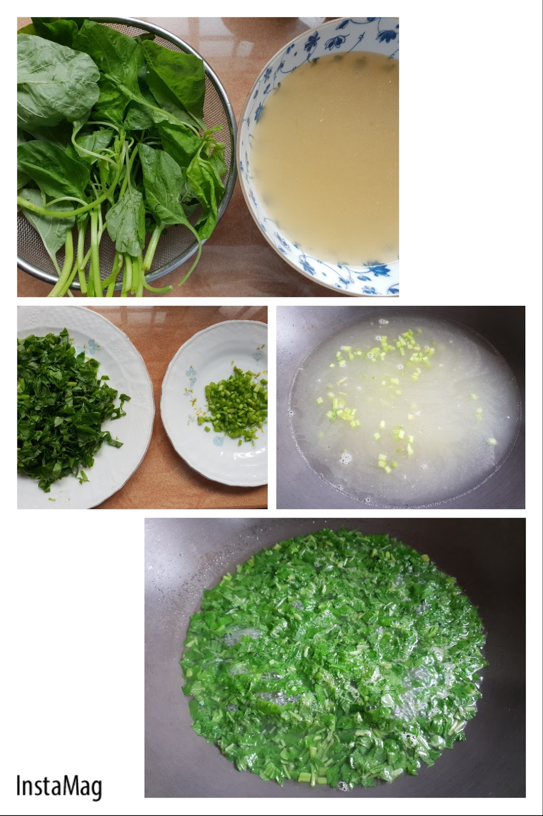 Spinach with Dried Anchovies Soup