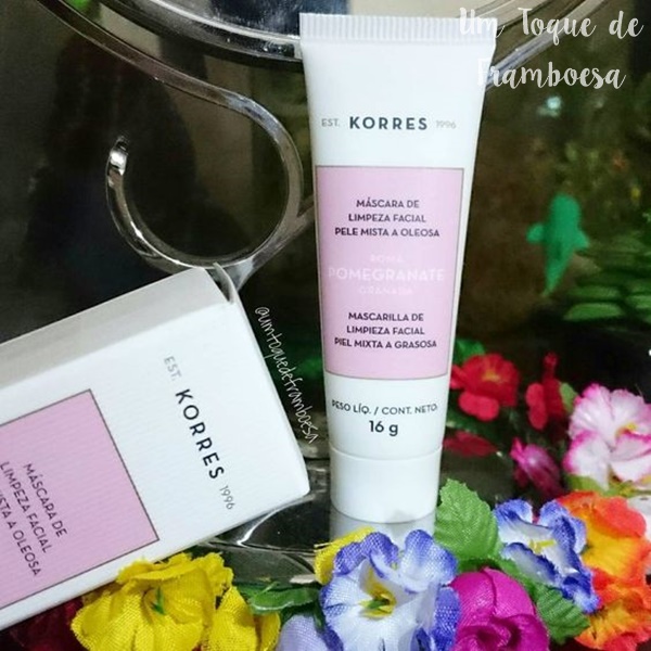 Resenha KORRES máscara de limpeza facial pele mista a oleosa Romã Pomegranate