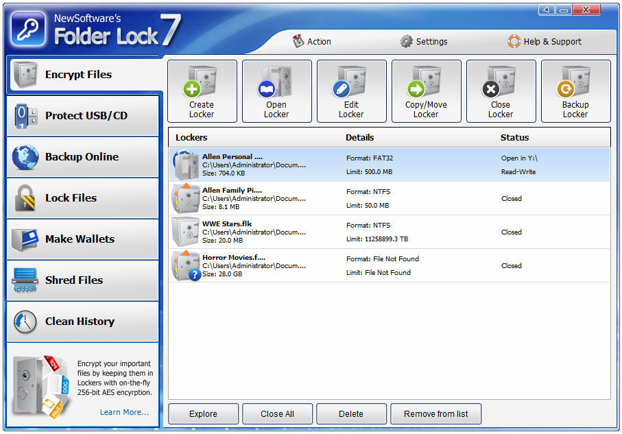 mobile folder lock