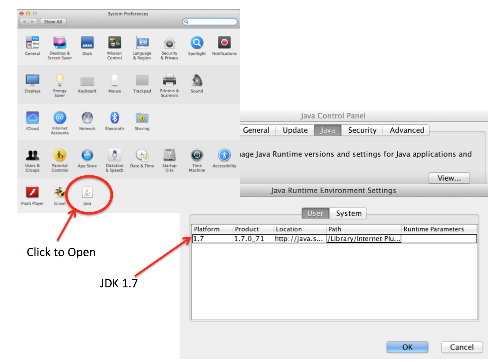 no java icon in system preferences mac