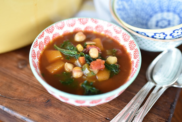 Lebanese Vegetable Soup with Chickpeas and Kale