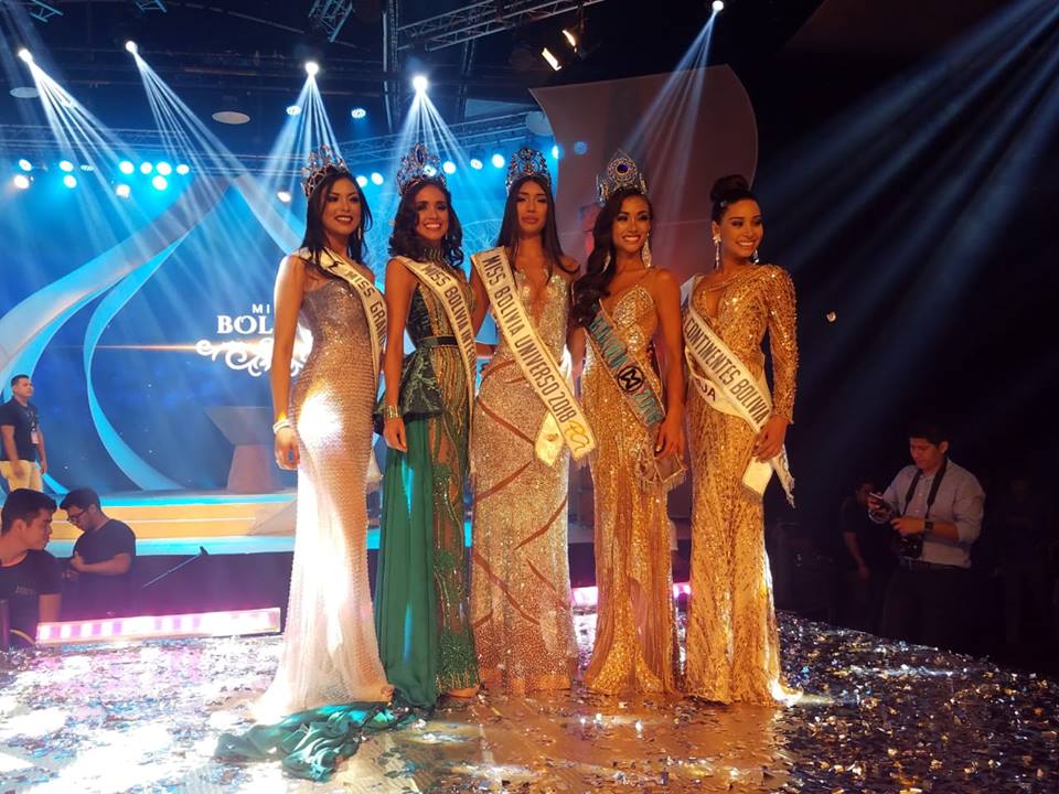 miss bolivia 2018 winners Joyce Prado Vanessa Vargas Maria Elena Antelo Elena Antonia Romero Valentina Ramallo