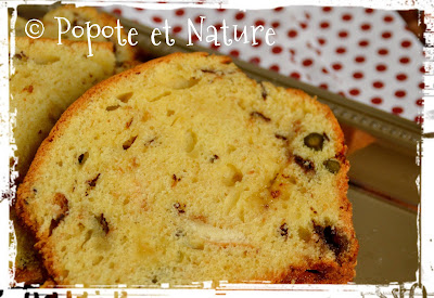 © Popote et Nature - Cake aux génoises à l'orange confite et aux pistaches