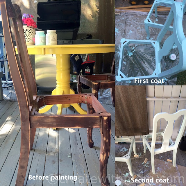 Create With Mom Upcycled Dining Set for the Patio Painting Chair