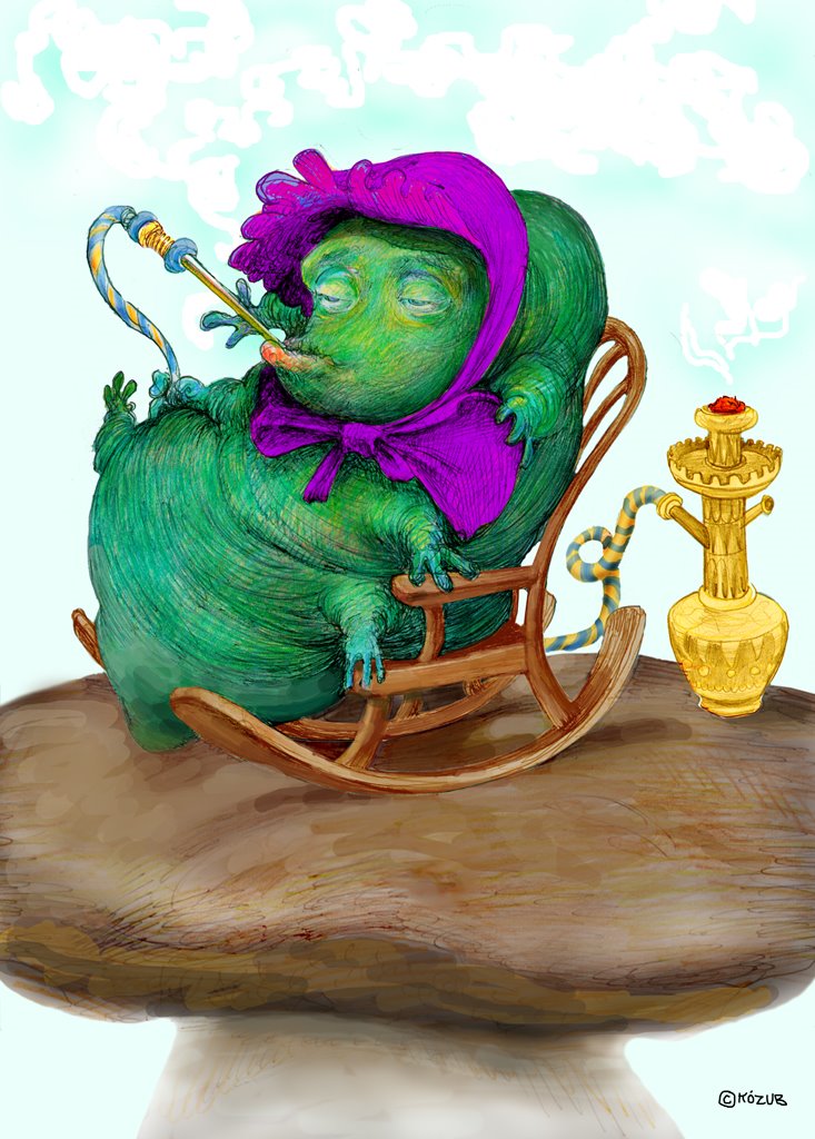 Картинки из алисы в стране чудес гусеница с кальяном