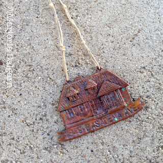 living with ThreeMoonBabies | copper clay house ornament with patina