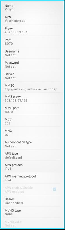 New Virgin Mobile APN Settings android