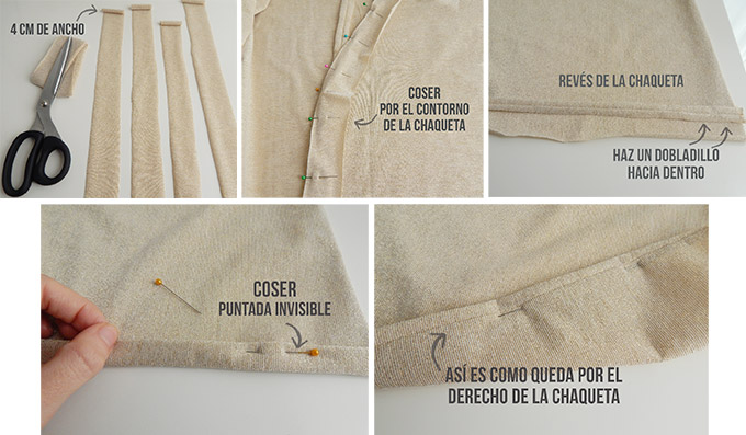 diy chaqueta oversized rematar cuello