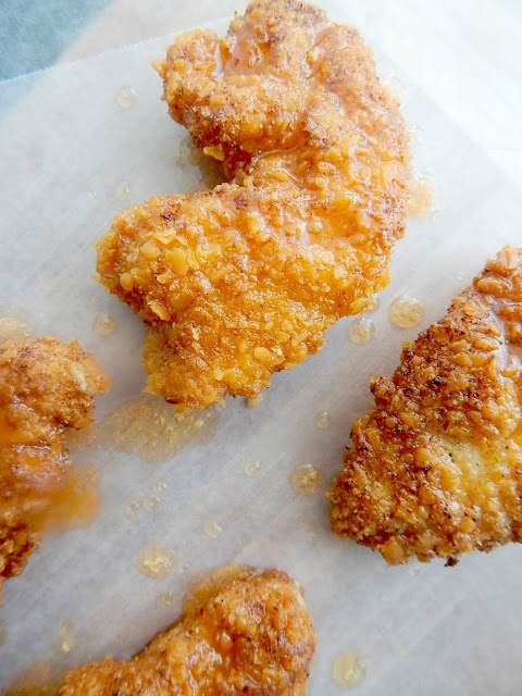 cheesy fried chicken with spicy honey butter (sweetandsavoryfood.com)