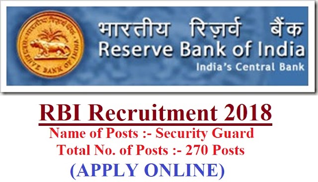 RBI Security Guard Recruitment 2018