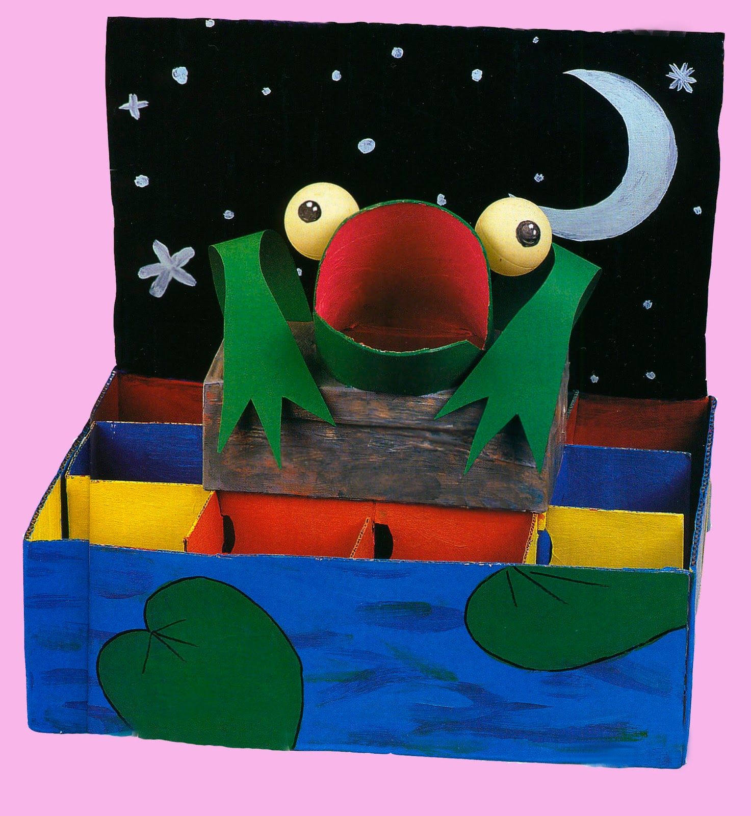 juego de rana en material reciclable