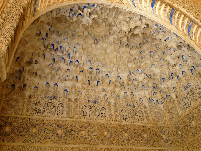 Intricate carved ceilings at the Alhambra on Semi-Charmed Kind of Life