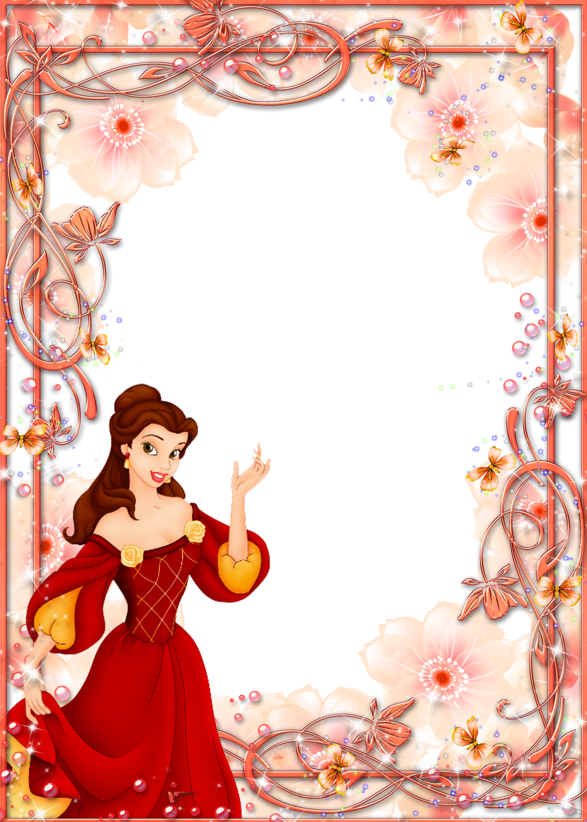 Frames PNG princesas disney e flores | Imagens para photoshop