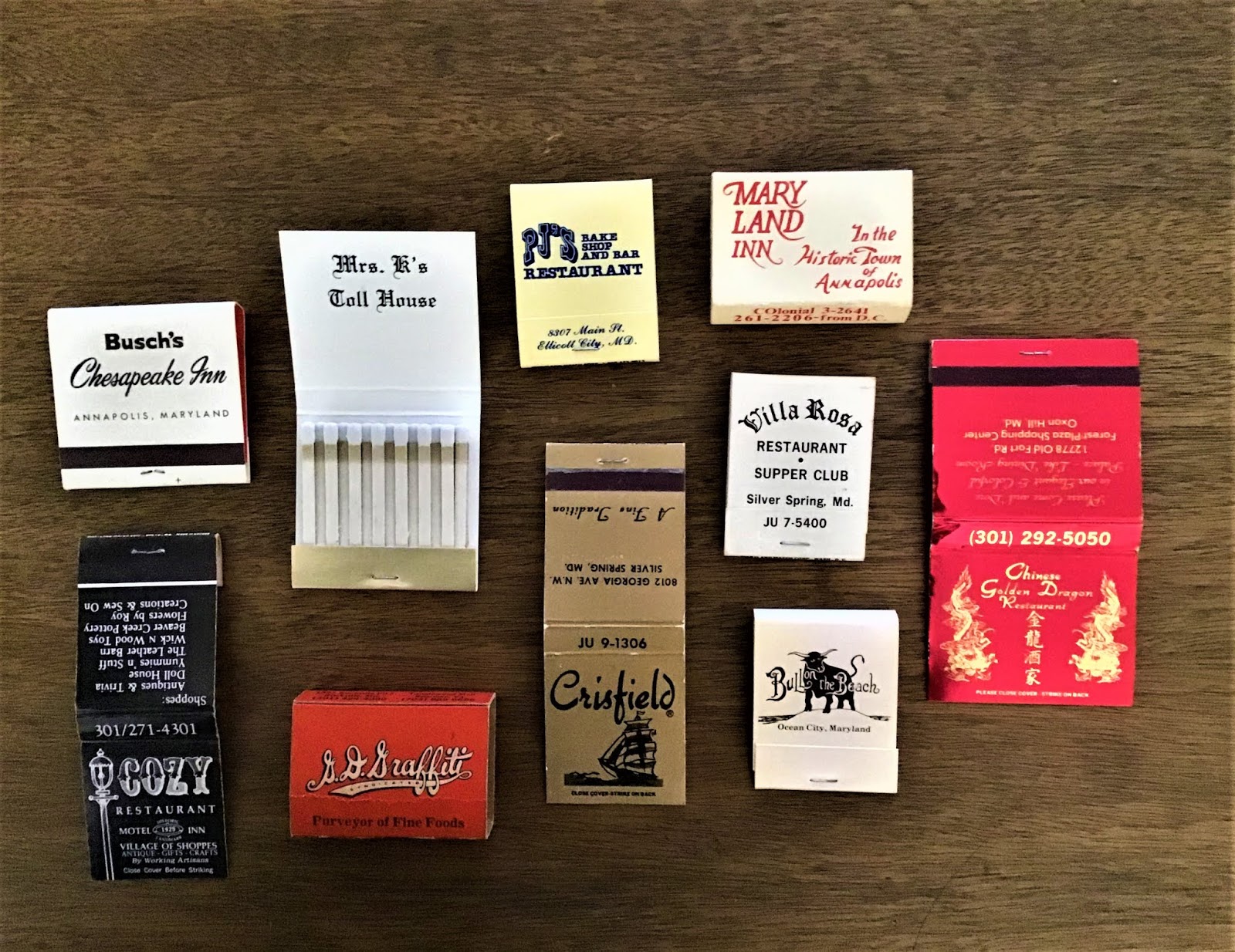 Life From The Roots Maryland Old Matchbook Collection 8