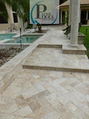 #travertinepavers #pooldeck 