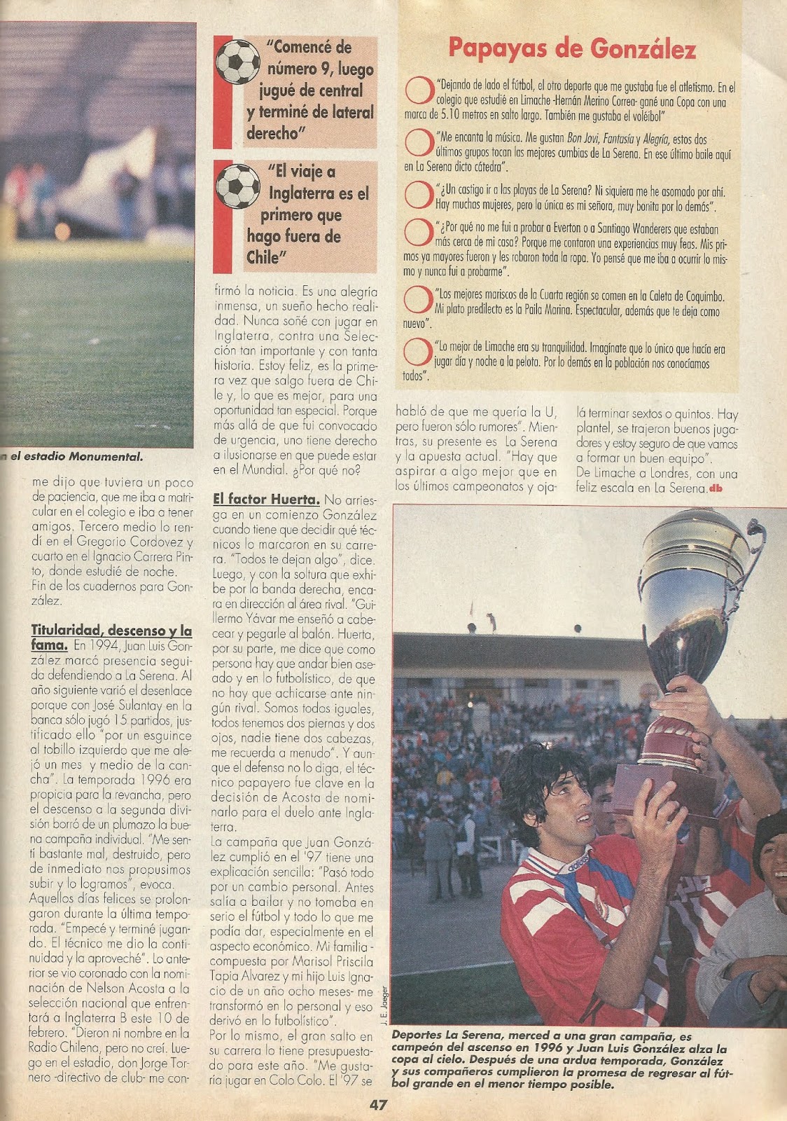 Partidos de la Roja Juan Luis González