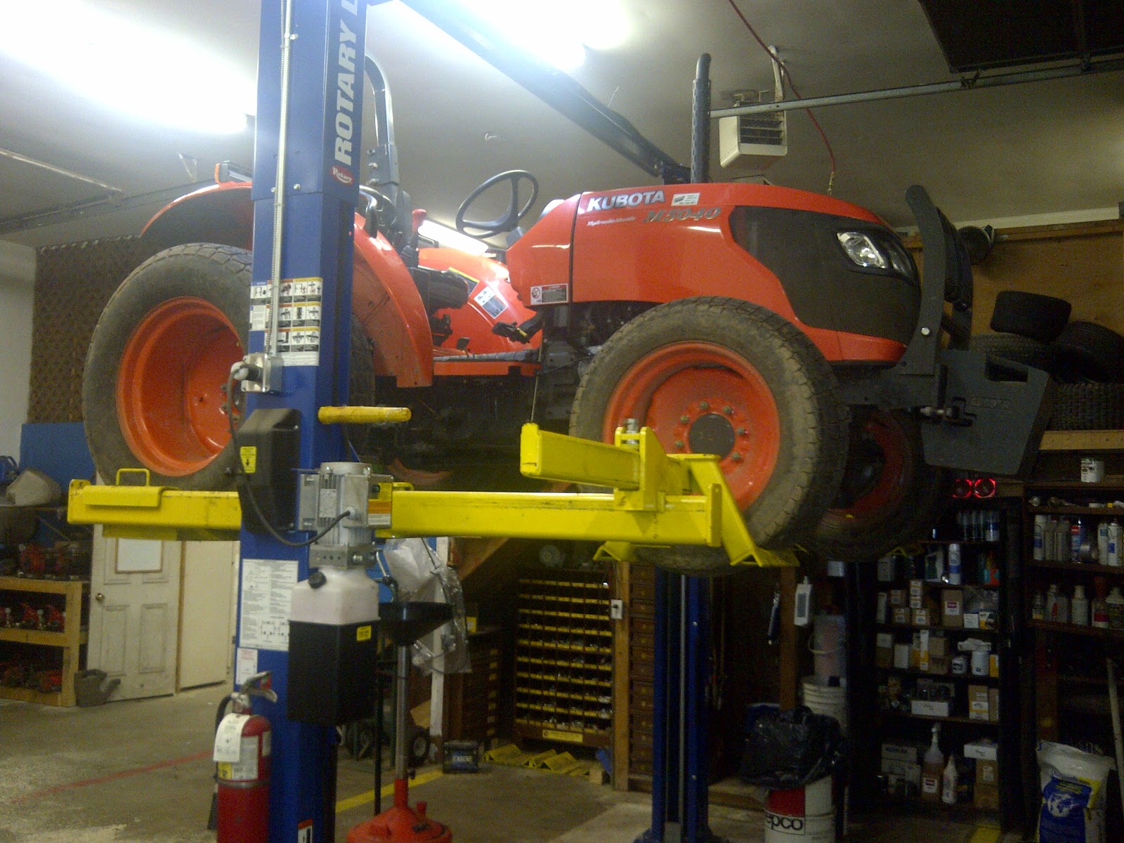 Bobs Shop Kubota 5040 on Rotary Lift