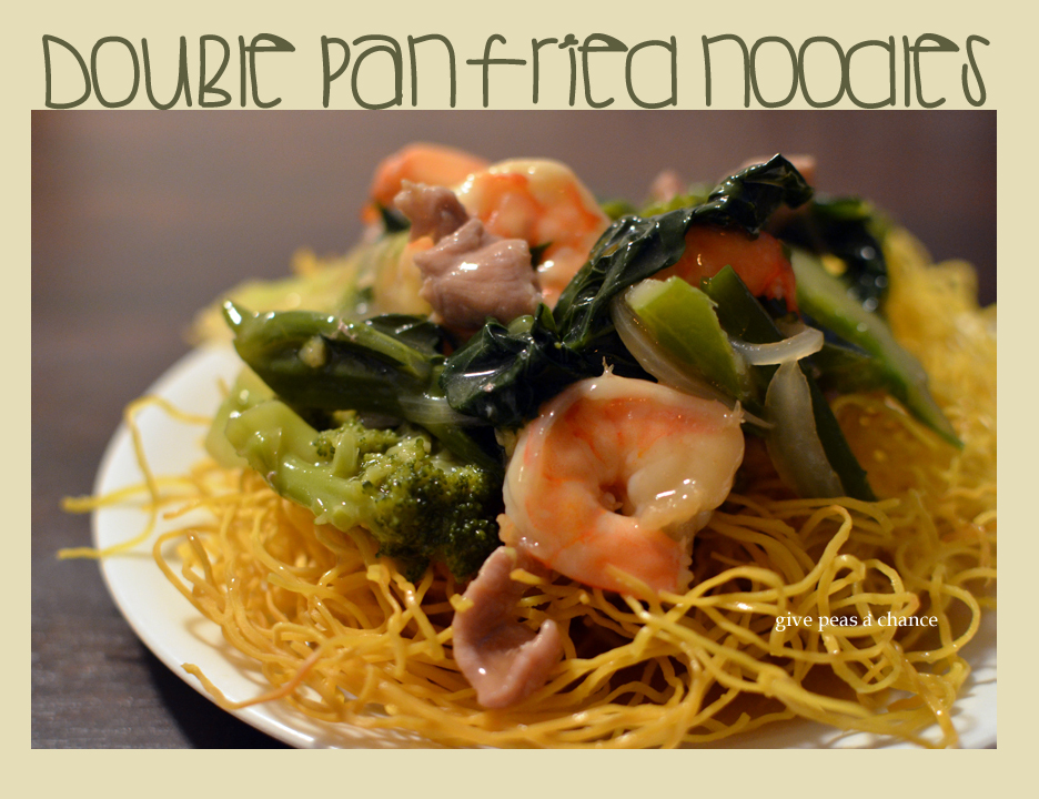 Give Peas a Chance Manic Monday Double Pan Fried Noodles (Mee Korb)