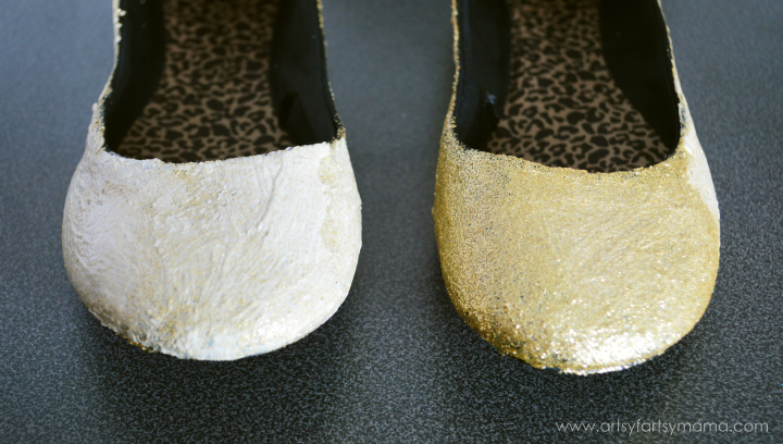 DIY Glitter Shoes at artsyfartsymama.com